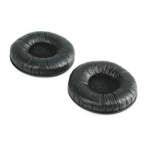 Sennheiser HD 25 Replacement Ear Cushions (Pair): A pair of black leatherette HD 25 ear cushions.