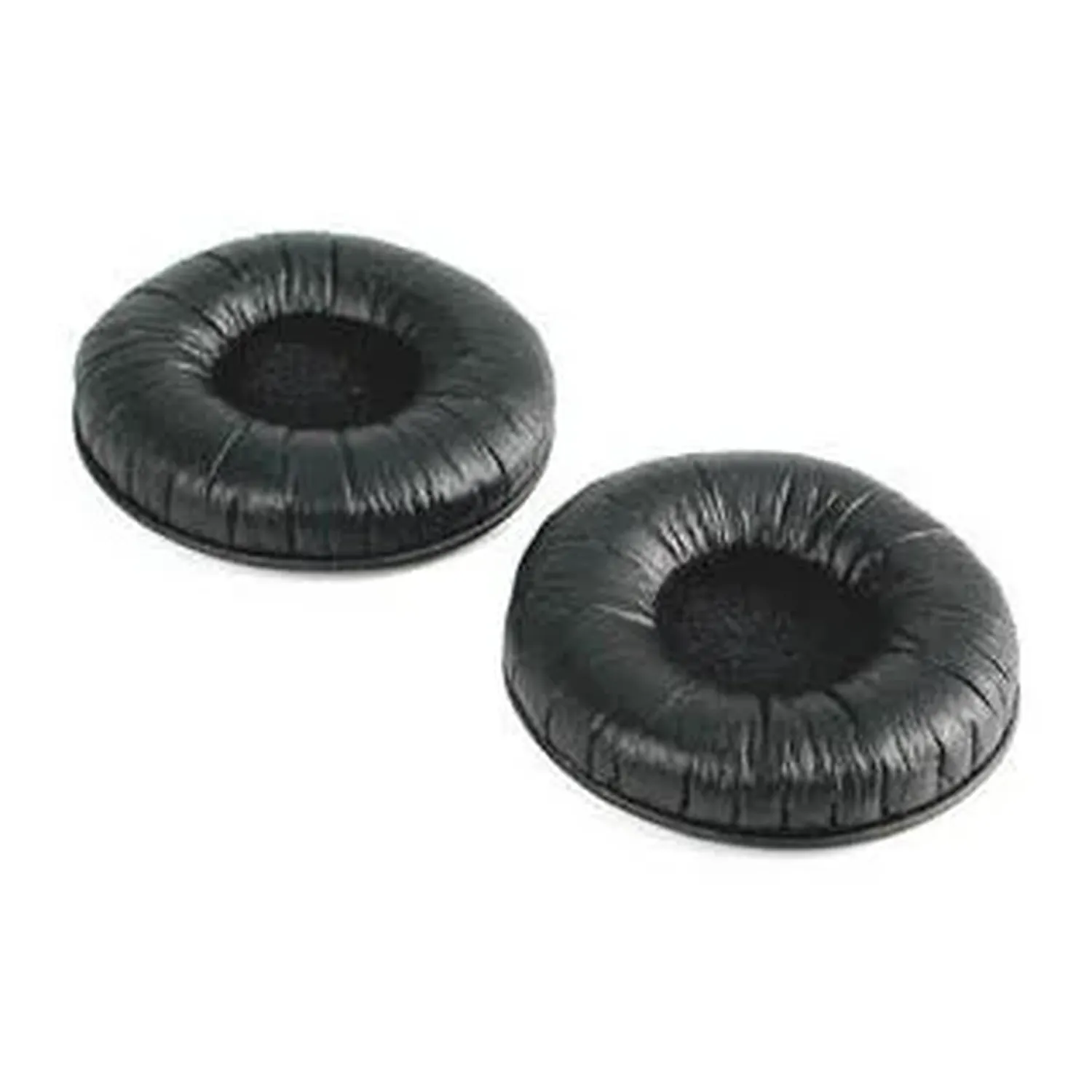 Sennheiser HD 25 Replacement Ear Cushions (Pair): A pair of black leatherette HD 25 ear cushions.