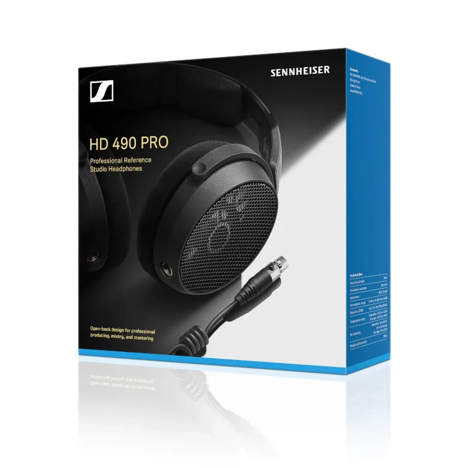 Sennheiser HD 490 PRO Open-Back Reference Headphones: The HD 490 PRO in its retail box.