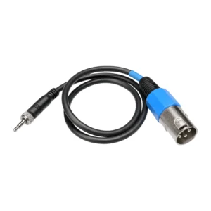 Sennheiser CL 100 Line Output Cable for EK 100 Receivers: The CL 100 cable coiled, from its 3.5 mm screw-lock plug to its XLR plug.