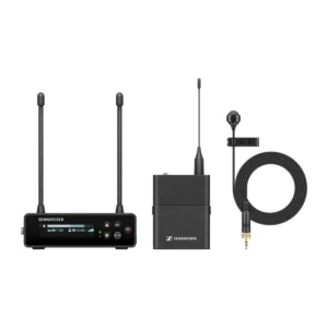 Sennheiser EW-DP ME 4 Portable Digital Wireless Set: The EW-DP EK receiver, EW-D SK bodypack, and ME 4 lavalier.