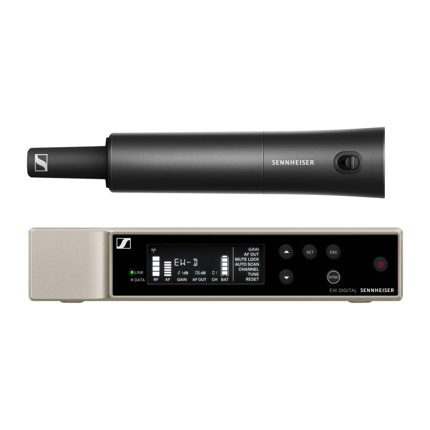 Sennheiser EW-D SKM-S BASE SET Digital Wireless Handheld System: The EW-D EM receiver and the SKM-S handheld.