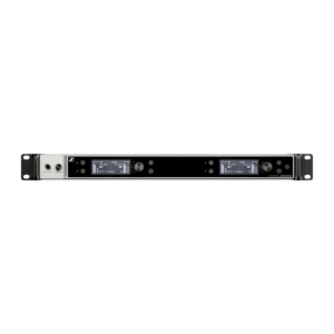 Sennheiser EW-DX EM 4 DANTE Rack Receiver: The EW-DX EM 4 Dante receiver from the front.