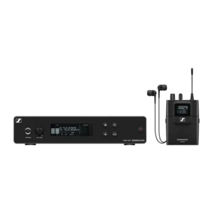 Sennheiser XSW IEM Wireless In-Ear Monitor Set: The SR transmitter, the EK bodypack receiver, and the IE 4 earphones.