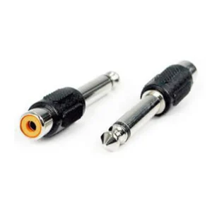 Remote Audio APP02 Phono (RCA) Jack to 1/4 in TS Plug: The adapter from its RCA jack end and its 1/4 in plug end.