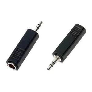 Remote Audio APP08 1/4 in TRS Jack to 3.5mm TRS Plug: The adapter's 1/4 in TRS jack and 3.5 mm TRS plug ends.