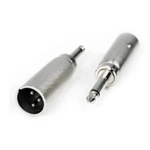 Remote Audio APP12 1/4 in TS Plug to XLR3M: The adapter's XLR3M and 1/4 in TS plug ends.