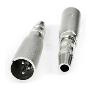 Remote Audio APP14 1/4 in TS Jack to XLR3M: The adapter's 1/4 in TS jack and XLR3M ends.
