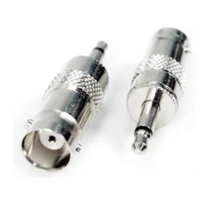 Remote Audio APP20 BNC Jack to 3.5mm TS Plug: APP20 BNC jack and 3.5 mm TS plug ends.
