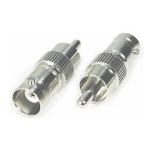 Remote Audio APP21 BNC Jack to Phono (RCA) Plug: The adapter's BNC jack and phono (RCA) plug ends.