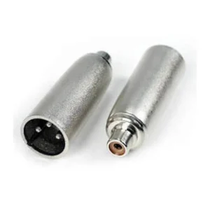 Remote Audio APP32 Phono (RCA) Jack to XLR3M: The adapter's XLR3M and phono (RCA) jack ends.