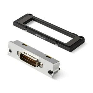 Shure ADX5BP-DB15 DB15 Backplate for ADX5D Receiver: The DB15 backplate with its 15-pin connector, beside the spacer plate.