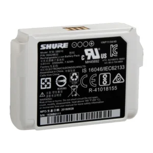 Shure SB910 Lithium-Ion Rechargeable Battery for ADX1: The SB910 battery, label side up.