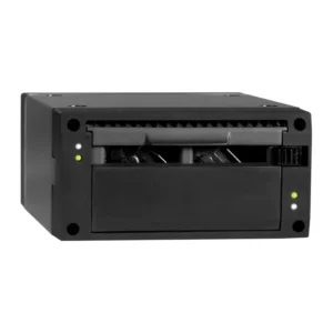 Shure SBC210 2-Bay Battery Charger: The SBC210 with its bay doors closed and its status LEDs.