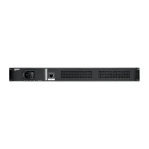 Shure SBRC 8-Bay Battery Rack Charger: The SBRC rear panel with its power input and switch, Ethernet port, and fan vent.