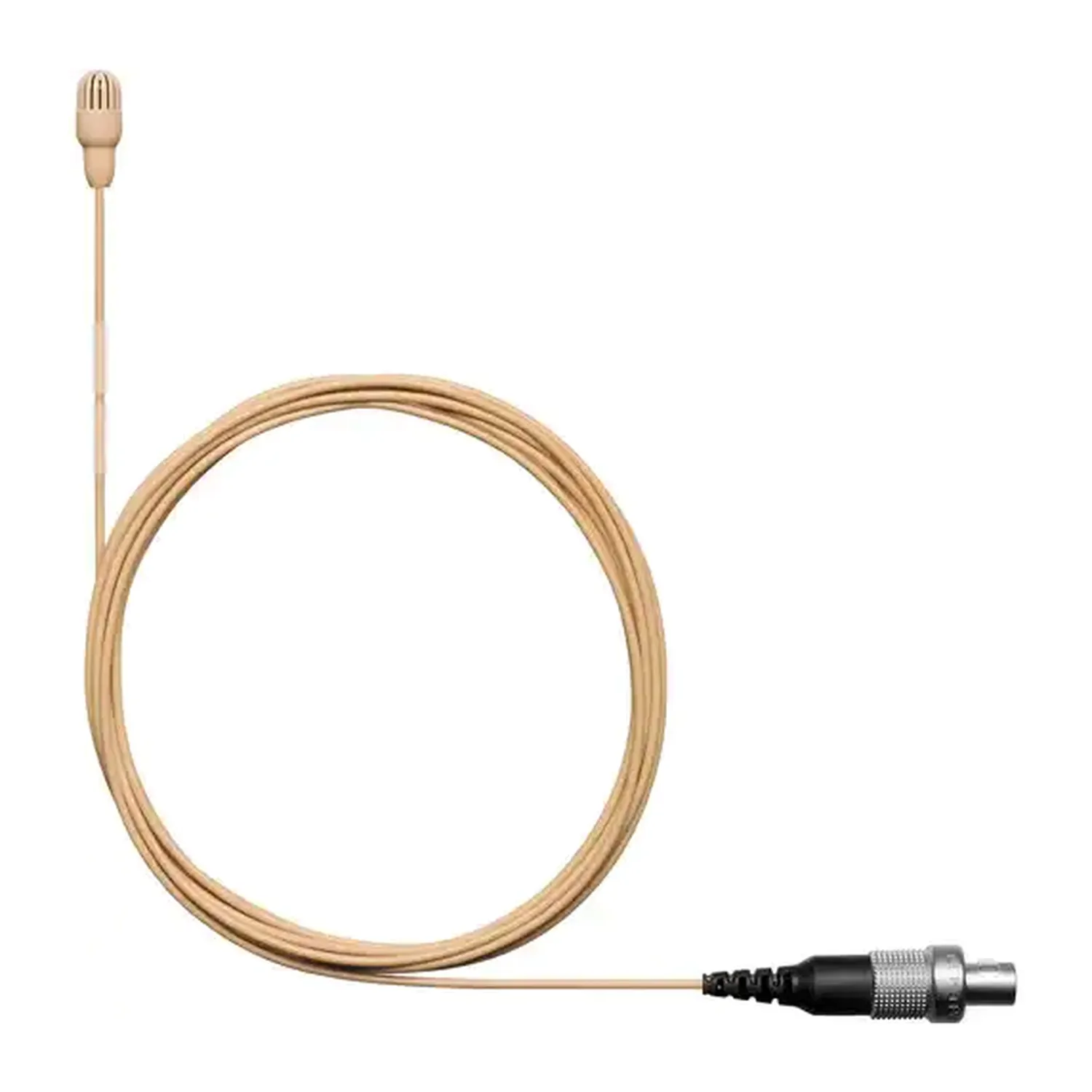 Shure TwinPlex TL45 Subminiature Lavalier Microphone: The tan TL45 lavalier with its LEMO connector.