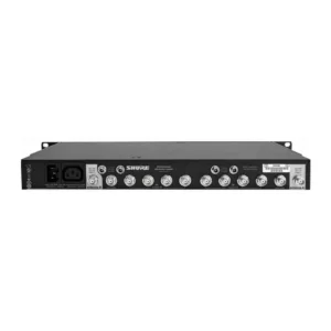 Shure UA845UWB Antenna Distribution System: The UA845UWB rear panel, with its antenna inputs, RF outputs, cascade ports, and DC outputs.