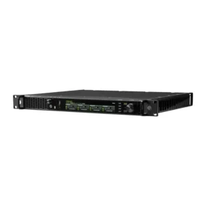 Shure ADTQ Axient Digital PSM Quad Wireless Transmitter: The ADTQ front panel at an angle, with its color display.