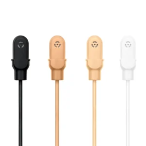 Shure DL4 DuraPlex Waterproof Lavalier Microphone: Four DL4 lavaliers side by side, in black, cocoa, tan, and white.
