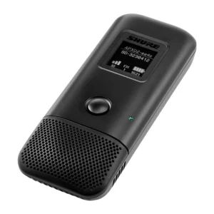 Shure MXW6X Boundary Microphone for MXW neXt 2: The MXW6X at an angle, with its display, mute button, and grille.