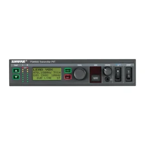Shure P9T PSM 900 Wireless Transmitter: The P9T front panel, with its display, level LEDs, and RF switch.