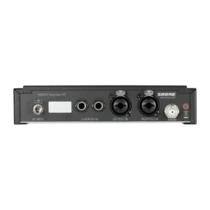 Shure P9T PSM 900 Wireless Transmitter: The P9T rear panel, with its combo inputs, loop outputs, and antenna connector.