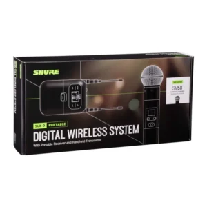 Shure SLXD25/SM58 Portable Wireless System: The SLX-D portable digital wireless system retail box.