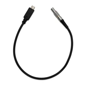 Sound Devices XL-TC-USBC-LEMO 5-Pin LEMO to USB-C Timecode Cable: The black cable with its 5-pin LEMO and USB-C connectors.