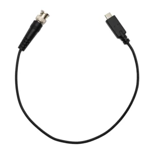Sound Devices XL-TC-USBC-BNC BNC to USB-C Timecode Cable: The black cable with its BNC and USB-C connectors.