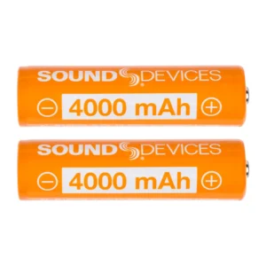 Sound Devices XL-B18650 Lithium-Ion Battery for Astral HH: Two orange 4000 mAh batteries.