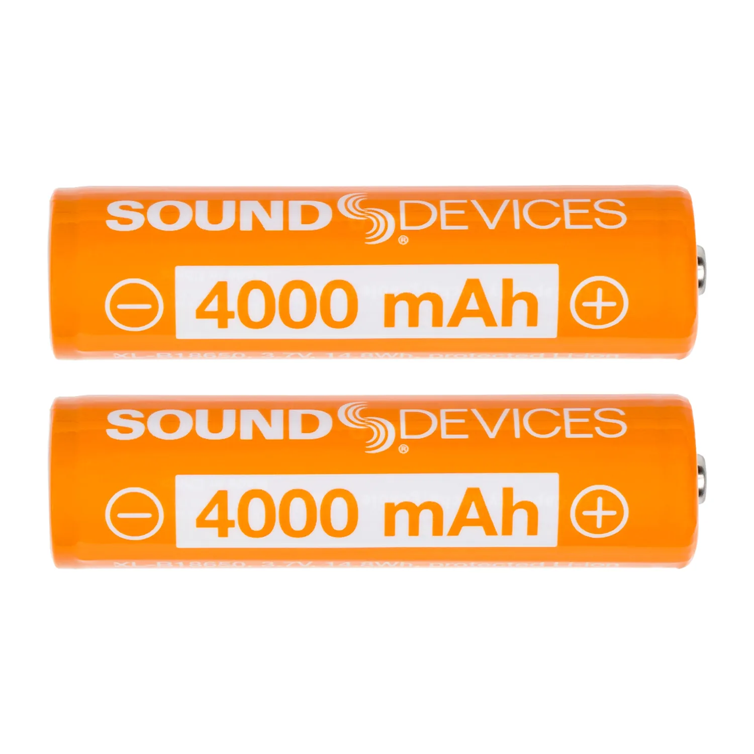 Sound Devices XL-B18650 Lithium-Ion Battery for Astral HH: Two orange 4000 mAh batteries.