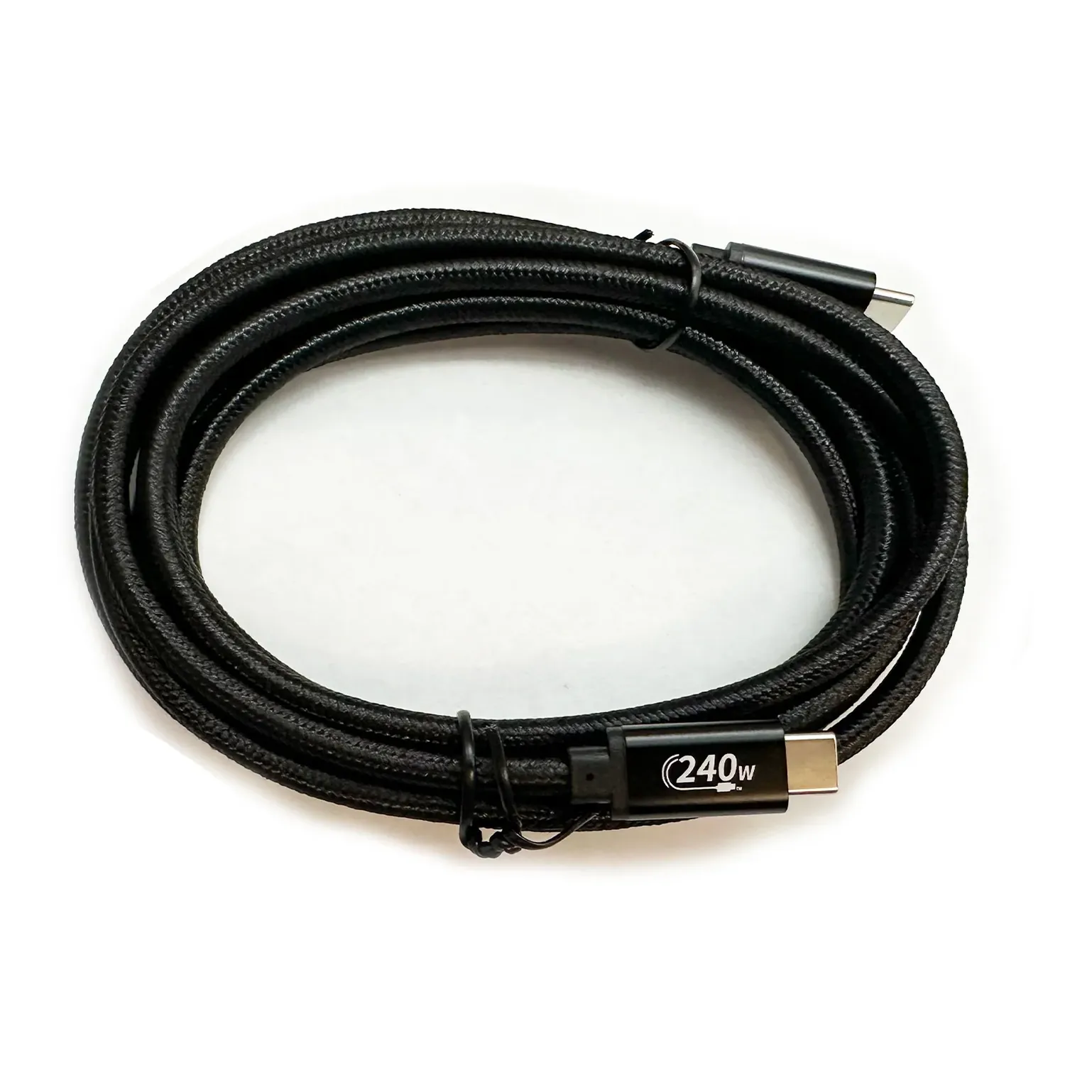 Sound Devices Astral PowerStation Cable (240W): The coiled black braided cable, with a USB-C plug at each end.