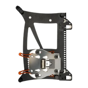 Sound Devices A20-QuickDock Receiver Dock for 8-Series: The mounting plate on its carriage with the clamp's release levers.