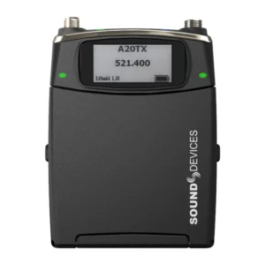 Sound Devices Astral TX Digital Wireless Transmitter: The Astral TX from the front, with its e-Paper display.