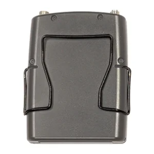 Sound Devices A-CLIP Belt Clip for A10-TX: The gray belt clip from the front.