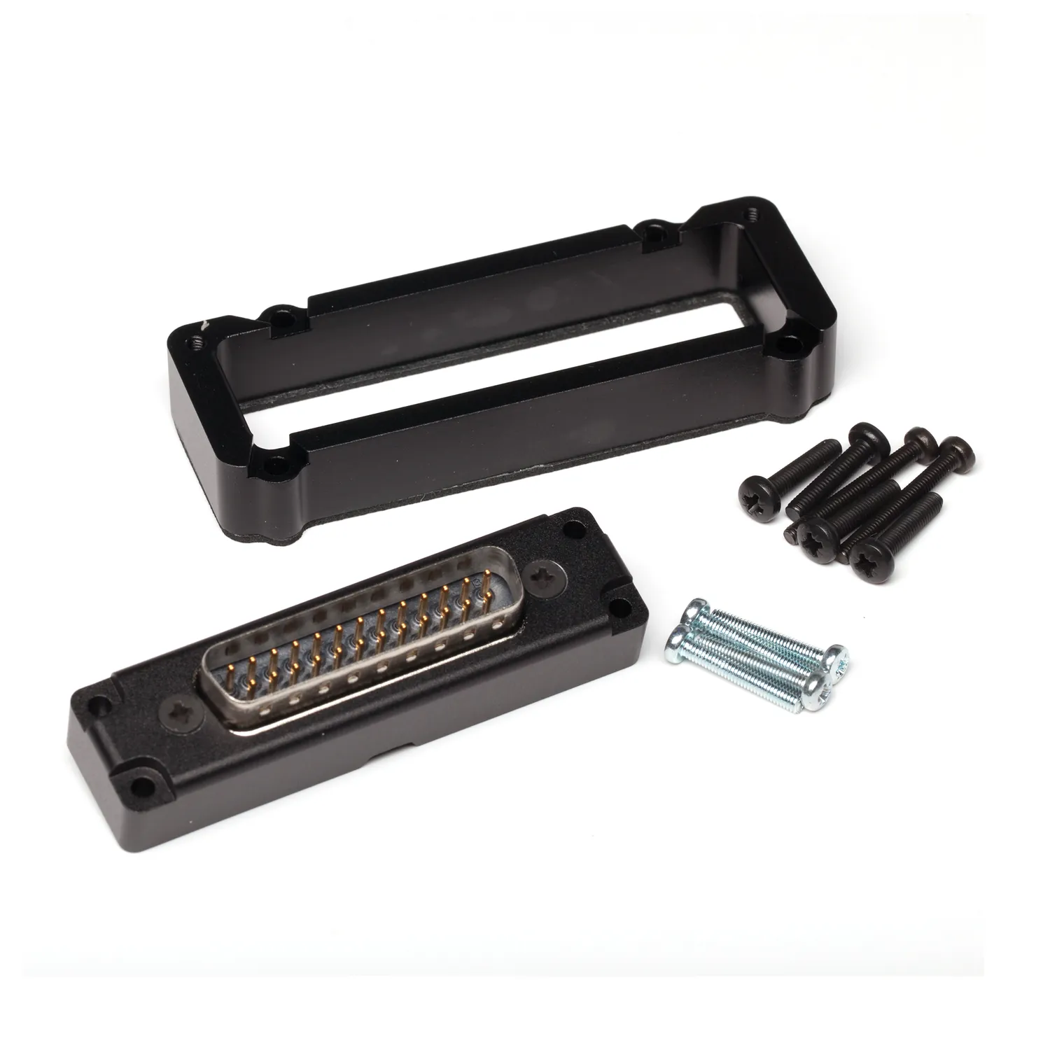 Sound Devices A-SL SuperSlot Adapter for Astral ARX2 and A10-RX: The adapter frame, its 25-pin D-type connector board, and mounting screws.