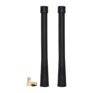 Sound Devices A-VHF-HEL-SMA VHF Helical Antennas (Pair): The two black helical antennas standing upright.