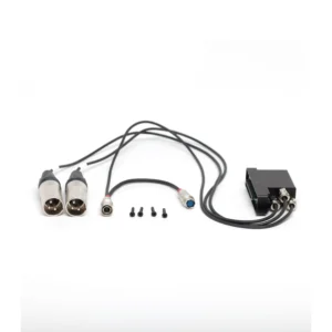 Sound Devices A-XLR XLR Output Adapter for Astral ARX2 and A10-RX: The adapter with its cable-mounted XLR outputs, power leads, and screws.