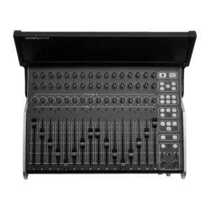 Sound Devices CL-16 Linear Fader Control Surface for 8-Series: The CL-16 from above with its 16 faders and trims.