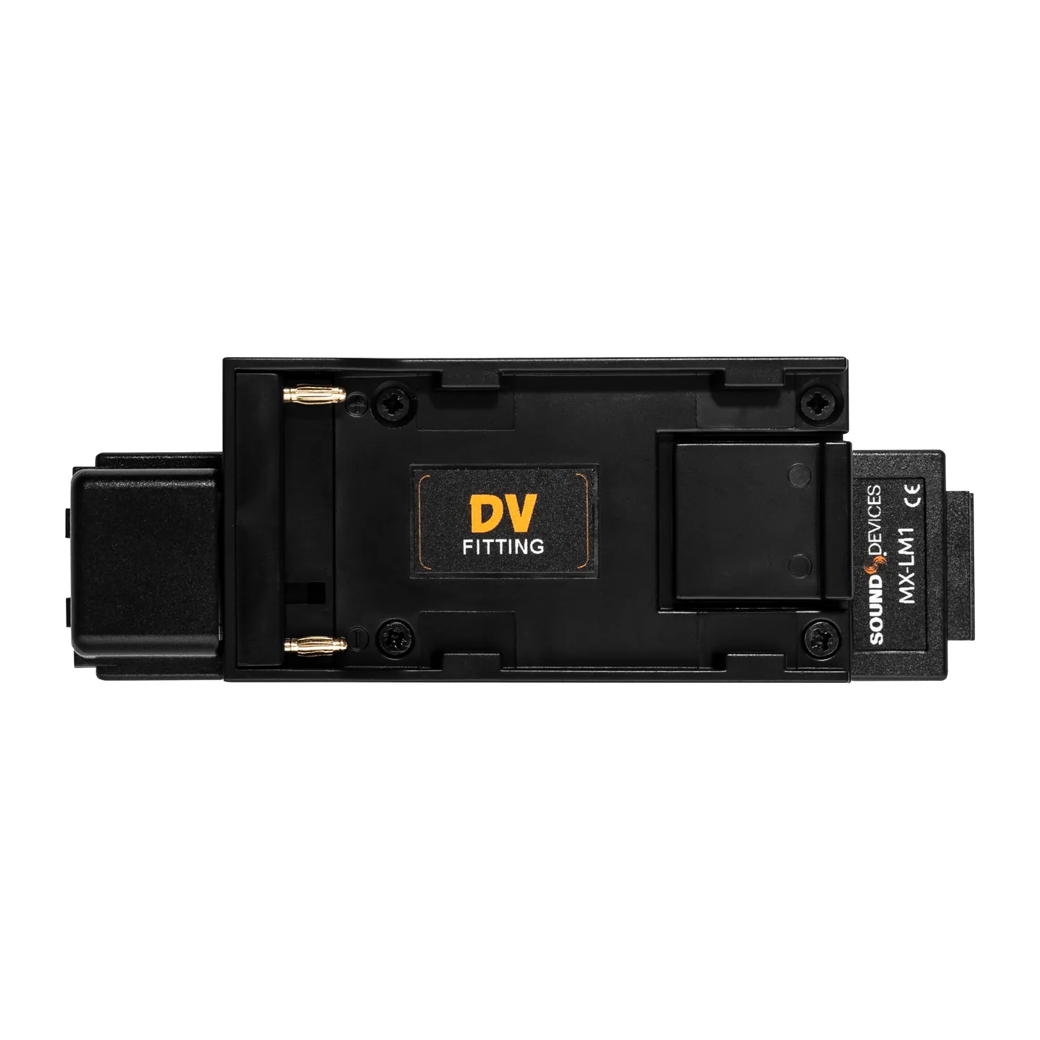 Sound Devices MX-LM1 L-Mount Battery Sled for MixPre: The sled from the battery side, with its L-mount plate.