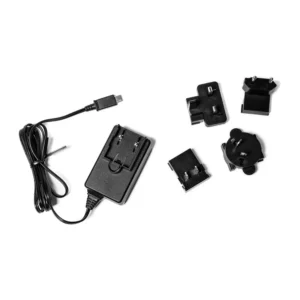 Sound Devices MX-PSU USB-C Wall Power Supply for MixPre: The power supply with its cable and plugs from another angle.
