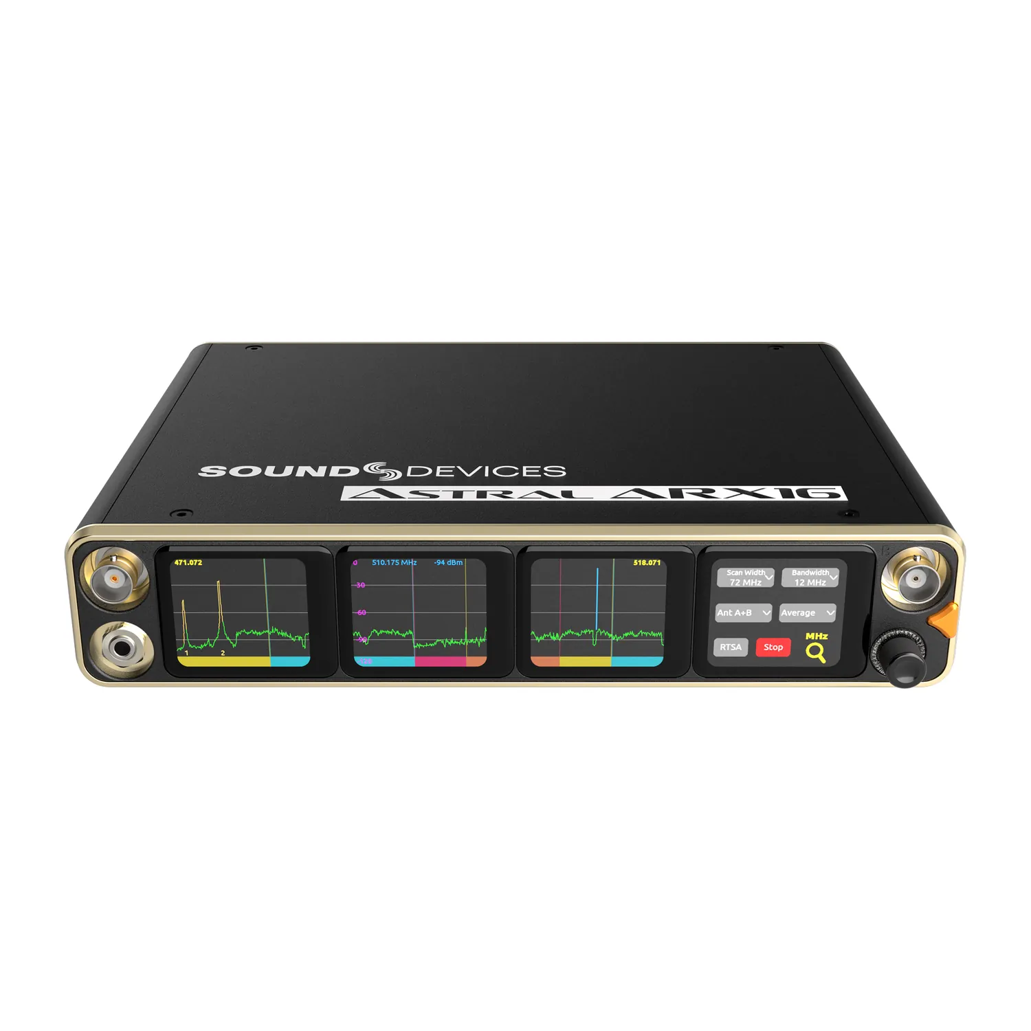 Sound Devices Astral ARX16 Digital Wireless Receiver: The ARX16 from above at an angle.