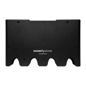 Sound Devices PowerStation-8M Charging Station for Astral Mini: The station from the front, its Sound Devices logo above four curved cutouts.