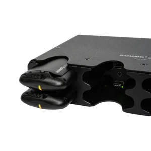 Sound Devices PowerStation-8M Charging Station for Astral Mini: Astral Minis seated in the station.