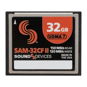 Sound Devices SAM-32CF II 32 GB CompactFlash Card: The 32 GB CompactFlash card from the front.