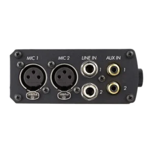 Sound Devices USBPre 2 High-Resolution USB Audio Interface: The input end with two XLR mic inputs and line and aux inputs.