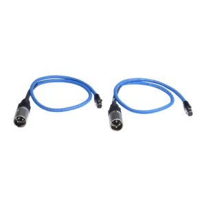 Sound Devices XL-2 TA3F to XLR Male Cable (25 in, 2-Pack): The two blue cables with their TA3 female and XLR male connectors.