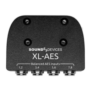 Sound Devices XL-AES 8-Channel AES3 Input Accessory for 8-Series: The top of the accessory with its four TA3 inputs.