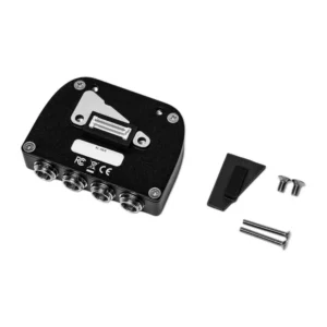 Sound Devices XL-AES 8-Channel AES3 Input Accessory for 8-Series: The underside with its mounting plate and hardware.