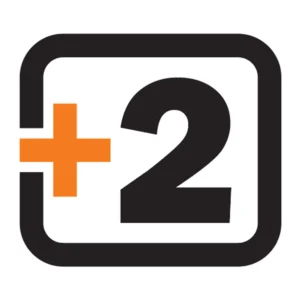 Sound Devices +2 Plugin for MixPre-3: The plugin's artwork, an orange plus sign beside a black 2 in a rounded frame.